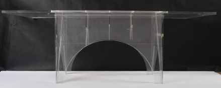 LARGE CONTEMPORARY BRITISH DESIGN PERSPEX DINING TABLE