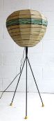 VINTAGE MID CENTURY 1950S TRIPOD FLOOR STANDING LAMP