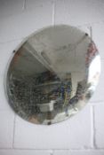 VINTAGE 1950S FRENCH CONVEX WALL MIRROR