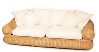 POINT FURNITURE - MODERNIST LARGE RATTAN SOFA SETTEE