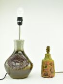 BERNARD ROOKE & 1 OTHER - TWO VINTAGE STUDIO POTTERY LAMPS