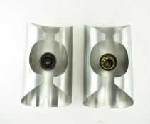 PAIR OF 20TH CENTURY 1970S STAINLESS STEEL WALL SCONCES