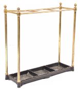 VICTORIAN 19TH CENTURY BRASS & PAINTED METAL UMBRELLA STAND