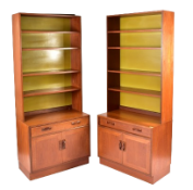G PLAN - SIENNA RANGE - PAIR OF TEAK BOOKCASE CUPBOARDS
