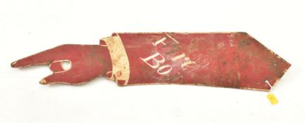 VINTAGE 1930S HAND PAINTED DOUBLE SIDED FIRE BOX SIGN