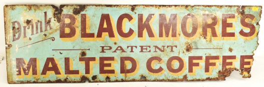 ENAMEL BLACKMORE'S MALTED COFFEE ADVERTISING SIGN