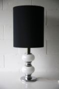 LARGE 20TH CENTURY 1970S CHROME AND GLASS TABLE LAMP