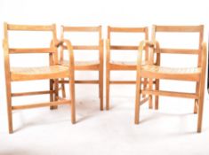 FOUR RAF AIR MINISTRY 1960S OAK CARVER CHAIRS