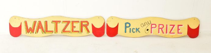 TWO 20TH CENTURY FAIRGROUND HAND PAINTED PANELS