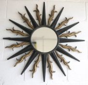 LARGE VINTAGE 20TH CENTURY METAL WORKED SUNBURST MIRROR