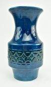 VINTAGE MID CENTURY ITALIAN COBALT BLUE CERAMIC VASE