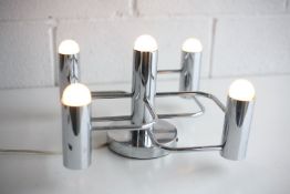 GAETANO SCIOLARI - 1970S ITALIAN DESIGNER CHROME CEILING LIGHT