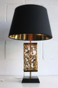 20TH CENTURY 1960s GILT AND EBONISED WOOD LAMP