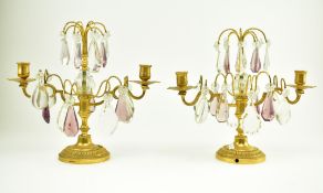 PAIR OF FRENCH MID 20TH CENTURY METAL CANDELABRAS