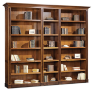 ROCHE BOBOIS - HAUTEVILLE WALNUT WALL UNIT TRIPLE BOOKCASE