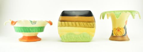 MYOTT, SON & CO. - THREE ART DECO CERAMIC CENTREPIECE VASES