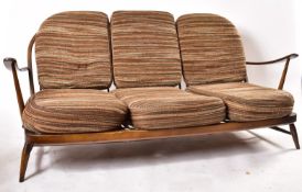 ERCOL - WINDSOR RANGE - MID CENTURY DARK BEECH & ELM SETTEE