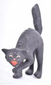 RETRO 20TH CENTURY PAPIER MACHE BLACK CAT WITH ARCHED BACK