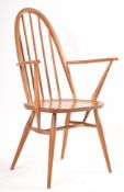 ERCOL - QUAKER MODEL - MID CENTURY BEECH & ELM CARVER CHAIR