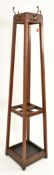 AIRCRAFT DIVISION - MID CENTURY STAINED BEECH HALL COAT STAND
