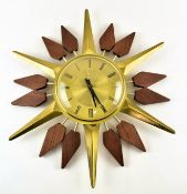 1960S RETRO ANSTEY & WILSON STARBURST WALL CLOCK