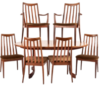 G PLAN - MID CENTURY TEAK DINING TABLE AND MATCHING CHAIRS