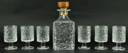 GEOFFERY BAXTER FOR WHITEFRIARS - DECANTER AND SIX GLASSES