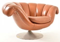 20TH CENTURY 1970S ART DECO INFLUENCED LEATHER ARMCHAIR