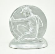 ART DECO STYLE SILVER PAINTED PLASTER MANTLEPIECE SCENE