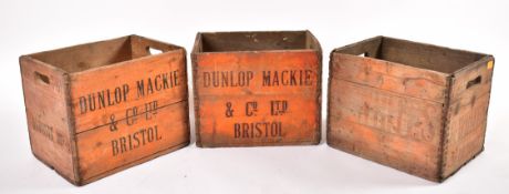 VINTAGE ADVERTISING - THREE RETRO WOODEN WINE CASES