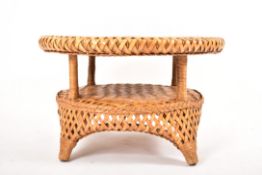 20TH CENTURY BAMBOO AND WICKER WOVEN COFFEE TABLE
