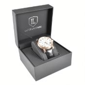 MENS CASED LOUIS LACOMBE CHRONOGRAPH WRIST WATCH