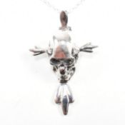 CONTEMPORARY 925 SILVER SKULL PENDANT NECKLACE