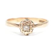 HALLMARKED 9CT GOLD & DIAMOND SOLITAIRE RING