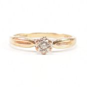 HALLMARKED 9CT GOLD & DIAMOND SOLITAIRE RING
