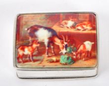 STAMPED STERLING SILVER ENAMELLED PILL POT