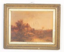 FRANZ EMILE KRAUSE OLEOGRAPH CANVA PICTURE - RUINS