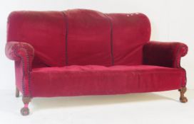 1940S QUEEN ANNE REVIVAL LIVING ROOM SUITE - SOFA & ARMCHAIRS