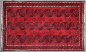 20TH CENTURY AFGHAN ART DECO RED RUG