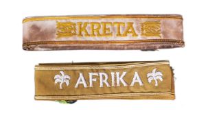 WWII SECOND WORLD WAR GERMAN AFRIKA & KRETA ARMBANDS