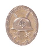 WWII SECOND WORLD WAR GERMAN SILVER GRADE WOUND BADGE