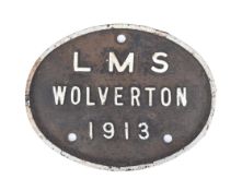 RAILWAYANA - CAST IRON SIGN - LMS WOLVERHAMPTON