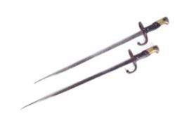 TWO 19TH CENTURY FRENCH GRAS RIFLE BAYONET