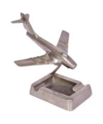 ART DECO JET PLANE AIRCRAFT ASHTRAY DISPLAY