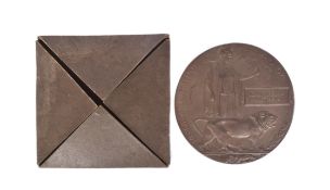 WWI FIRST WORLD WAR DEATH PLAQUE / DEATH PENNY