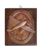 WWII SECOND WORLD WAR GERMAN FLIGHT PLAQUE