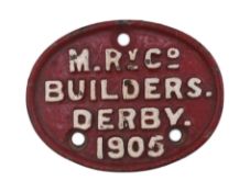 RAILWAYANA - CAST IRON BRIDGE MAKER PLATE 1905
