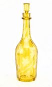 MID 19TH CENTURY BOHEMIAN ENGRAVED AMBER GLASS DECANTER