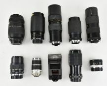COLLECTION OF VINTAGE CAMERA LENSES - OSAWA, VOIGTLANDER ETC