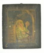 18TH CENTURY ORTHODOX OIL ON BOARD PAINTING